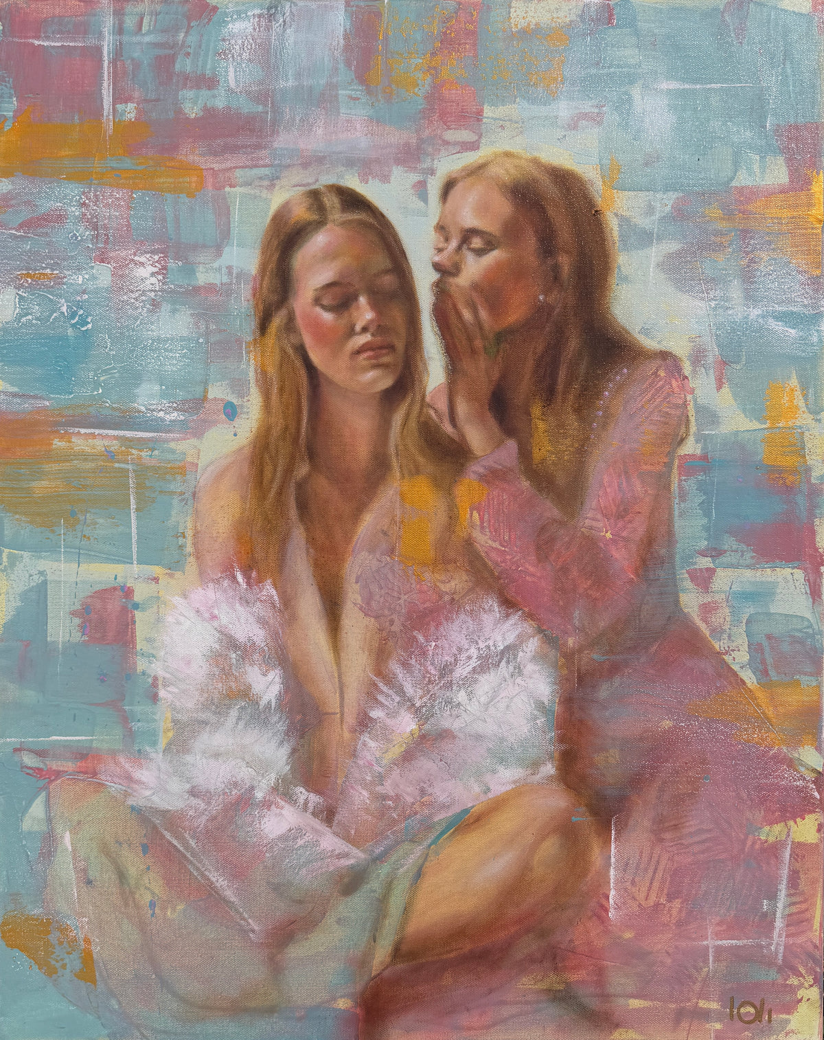 The Secret Oil on canvas, 24 × 30 in.